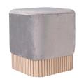 Pouf in velluto grigio 42X42H45 