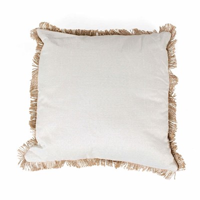 Cuscino quadrato in cotone crema (45x45 cm)