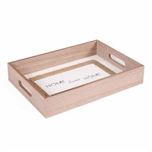 Vassoio in mdf e juta Home sweet Home 34X24H6 