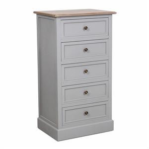 Cassettiera in legno di pino grigia Vicenzo 55X40H100 
