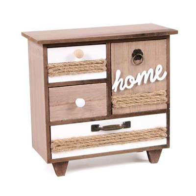 Portagioie in legno e juta Home 24X11H24
