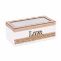 Scatola in legno e juta Love 20X10H9 