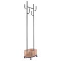 Appendiabiti su ruote in ferro nero e vimini 50X32H175 