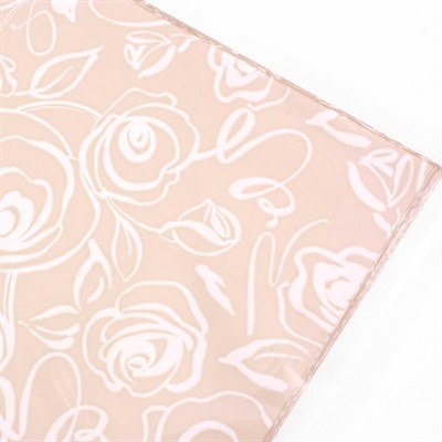 Busta carta perlata sabbia con stampa rose 20X35 (in confezione da 50)