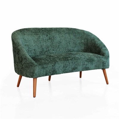 Divano Elfo in tessuto verde effetto bouclé 137X69H79