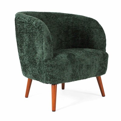 Poltrona Elfo in tessuto verde effetto bouclé 71X66H78 