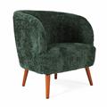 Poltrona Elfo in tessuto verde effetto bouclé 71X66H78 