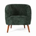 Poltrona Elfo in tessuto verde effetto bouclé 71X66H78 