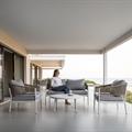 Salotto completo in alluminio grigio e corda Raul 