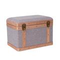 BAULE PUFF TESSUTO LEGNO GRIGIO 49X33H35 MADE IN CHINA