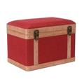 BAULE PUFF TESSUTO LEGNO ROSSO 49X33H35 MADE IN CHINA