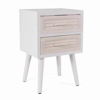 Comodino bianco in legno di pino ed mdf 37X31H56