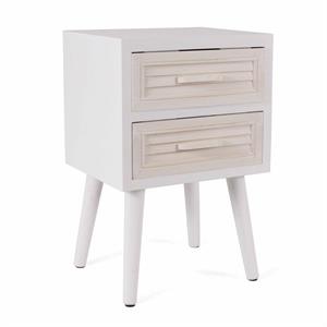 Comodino bianco in legno di pino ed mdf 37X31H56