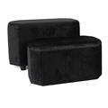 Pouf contenitore in velluto nero 71X36H45/40 in set di 2