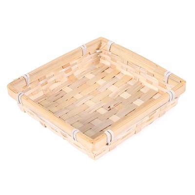 Piattino quadrato in bambù naturale 15x15H3