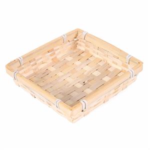 Piattino quadrato in bambù naturale 15x15H3