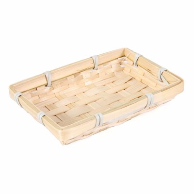 Piattino rettangolare in bambù naturale 15x10H3