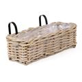 Fioriera in giunco con ganci in metallo e pvc 
