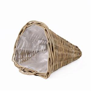 Cornucopia in giunco grigio con pvc 30X26H38