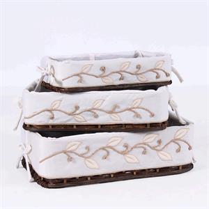 Cesto in rattan foderato 43X30H13 in set di 3