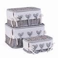 Scatola in rattan 38X29H22 in set di 3