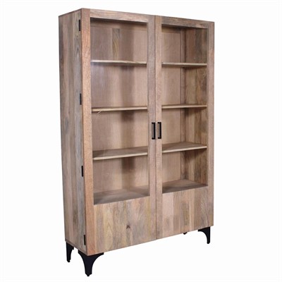 Vetrina in legno di mango naturale Dino 120X40H190 