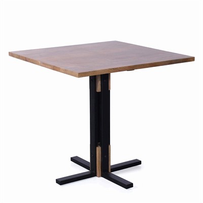 Tavolo da pranzo in legno di mango e metallo Piero 80X80H76