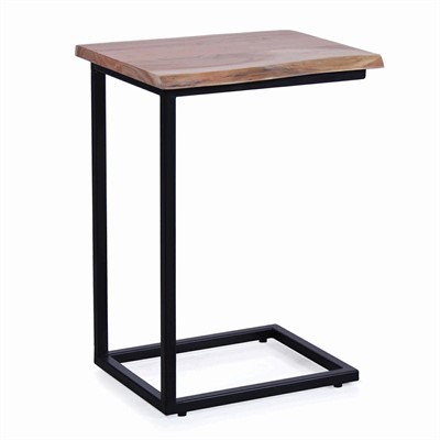 Tavolino in legno di acacia e metallo Terzo 50X40H70