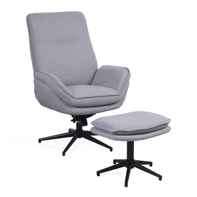 Poltrona girevole con poggiapiedi Ava 74X85H104 