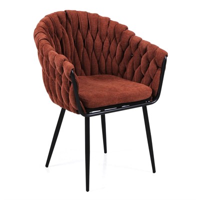 Poltrona in tessuto arancione scuro Maia 62X60H85