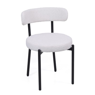 Sedia effetto bouclé bianco Gaia 54X53H47/73 