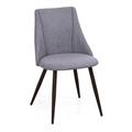 Sedia in velluto grigio Tara 52X49H43/83