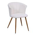 Sedia in tessuto bouclé bianco Tina 59x49H46/75 