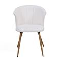 Sedia in tessuto bouclé bianco Tina 59x49H46/75 
