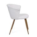Sedia in tessuto bouclé bianco Tina 59x49H46/75 