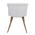 Sedia in tessuto bouclé bianco Tina 59x49H46/75 