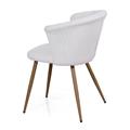Sedia in tessuto bouclé bianco Tina 59x49H46/75 