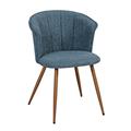 Sedia in tessuto bouclé verde petrolio Tina 59x49H46/75