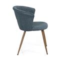 Sedia in tessuto bouclé verde petrolio Tina 59x49H46/75