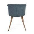 Sedia in tessuto bouclé verde petrolio Tina 59x49H46/75
