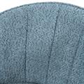 Sedia in tessuto bouclé verde petrolio Tina 59x49H46/75