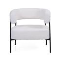 Poltrona in bouclé bianco Ilda 61X68H58
