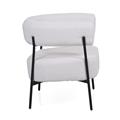 Poltrona in bouclé bianco Ilda 61X68H58