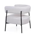 Poltrona in bouclé bianco Ilda 61X68H58