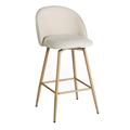 Sgabello girevole in tessuto beige e metallo Chiara 46X50H66/94