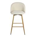 Sgabello girevole in tessuto beige e metallo Chiara 46X50H66/94