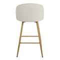 Sgabello girevole in tessuto beige e metallo Chiara 46X50H66/94