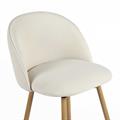 Sgabello girevole in tessuto beige e metallo Chiara 46X50H66/94