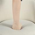 Sgabello girevole in tessuto beige e metallo Chiara 46X50H66/94