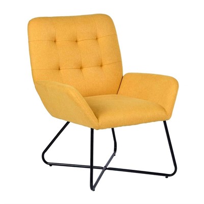 Poltrona in tessuto kilanda giallo Greta 68X78H88